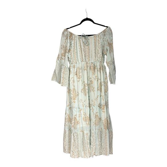 Boho Off-Shoulder Maxi Dress One Size S-L - Picture 1 of 4